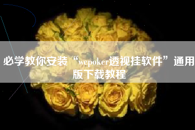 必学教你安装“wepoker透视挂软件”通用版下载教程