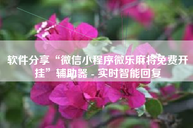 软件分享“微信小程序微乐麻将免费开挂”辅助器 - 实时智能回复