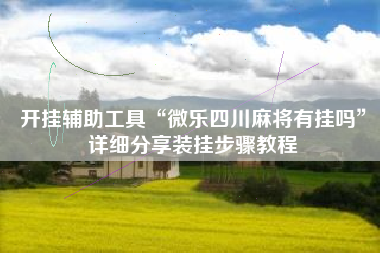 开挂辅助工具“微乐四川麻将有挂吗	”详细分享装挂步骤教程