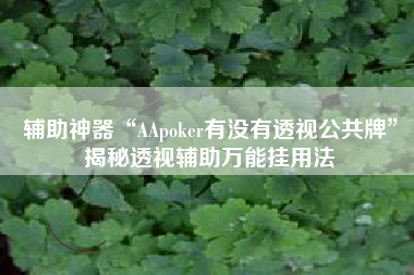 辅助神器“AApoker有没有透视公共牌	”揭秘透视辅助万能挂用法
