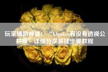 玩家辅助神器：“AApoker有没有透视公共牌”详细分享装挂步骤教程