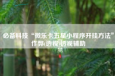 必备科技“微乐卡五星小程序开挂方法”作弊(透视)透视辅助