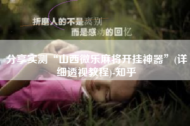 分享实测“山西微乐麻将开挂神器”(详细透视教程)-知乎