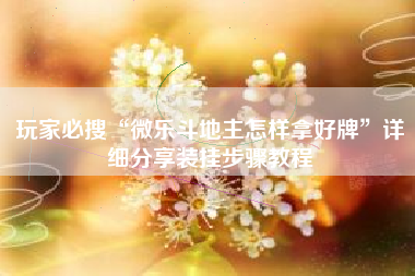 玩家必搜“微乐斗地主怎样拿好牌”详细分享装挂步骤教程