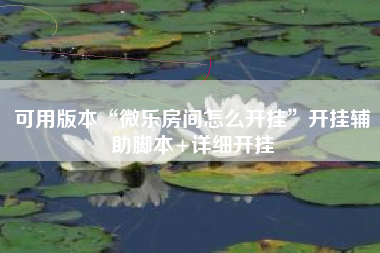 可用版本“微乐房间怎么开挂”开挂辅助脚本+详细开挂