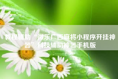 教程辅助“微乐广西麻将小程序开挂神器”科技辅助神器手机版