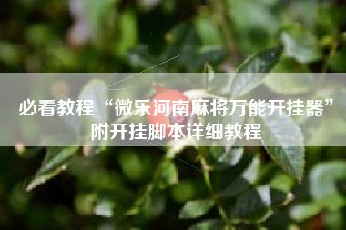 必看教程“微乐河南麻将万能开挂器	”附开挂脚本详细教程
