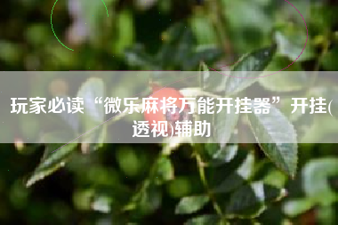 玩家必读“微乐麻将万能开挂器”开挂(透视)辅助