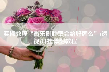 实操教程“微乐刷胜率会给好牌么	”(透视)开挂详细教程