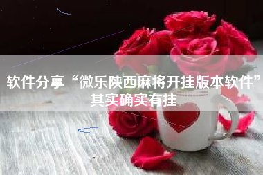 软件分享“微乐陕西麻将开挂版本软件	”其实确实有挂