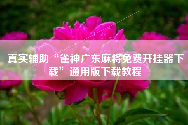 真实辅助“雀神广东麻将免费开挂器下载”通用版下载教程