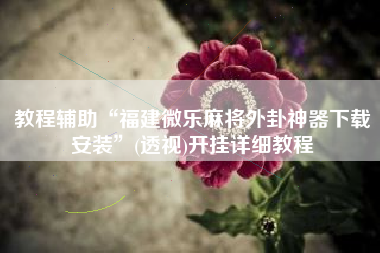 教程辅助“福建微乐麻将外卦神器下载安装”(透视)开挂详细教程