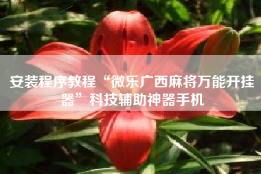 安装程序教程“微乐广西麻将万能开挂器”科技辅助神器手机