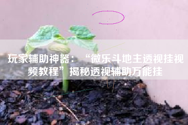 玩家辅助神器：“微乐斗地主透视挂视频教程	”揭秘透视辅助万能挂
