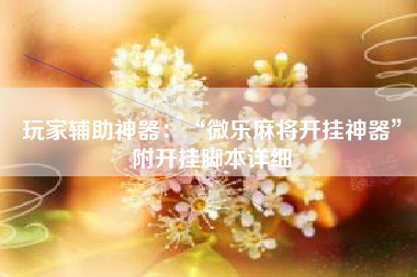 玩家辅助神器：“微乐麻将开挂神器	”附开挂脚本详细