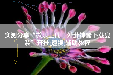 实测分享“微乐三代二外卦神器下载安装”开挂(透视)辅助教程