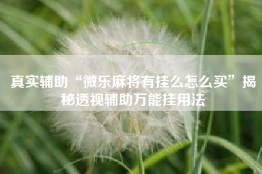 真实辅助“微乐麻将有挂么怎么买	”揭秘透视辅助万能挂用法