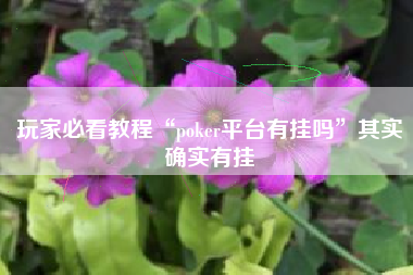 玩家必看教程“poker平台有挂吗”其实确实有挂