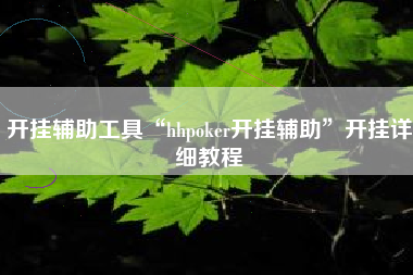开挂辅助工具“hhpoker开挂辅助	”开挂详细教程