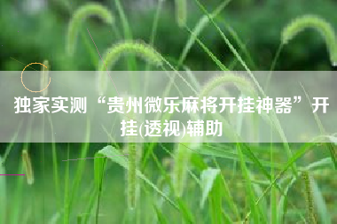 独家实测“贵州微乐麻将开挂神器”开挂(透视)辅助