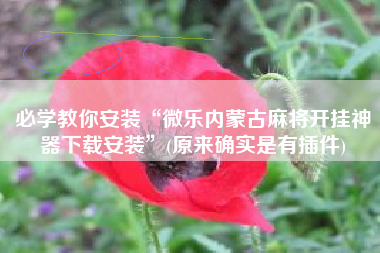 必学教你安装“微乐内蒙古麻将开挂神器下载安装”(原来确实是有插件)