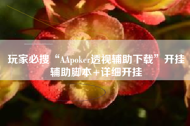 玩家必搜“AApoker透视辅助下载”开挂辅助脚本+详细开挂