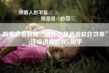 玩家必看教程“德扑之星透视软件效果	”(详细透视教程)-知乎