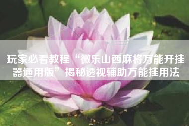 玩家必看教程“微乐山西麻将万能开挂器通用版”揭秘透视辅助万能挂用法