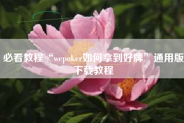 必看教程“wepoker如何拿到好牌”通用版下载教程