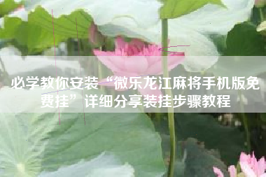 必学教你安装“微乐龙江麻将手机版免费挂”详细分享装挂步骤教程