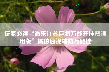 玩家必读“微乐江苏麻将万能开挂器通用版”揭秘透视辅助万能挂