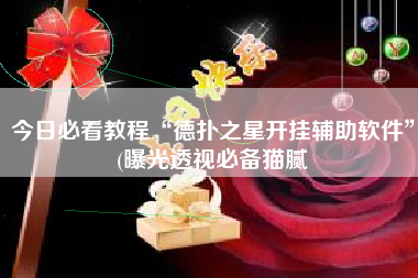 今日必看教程“德扑之星开挂辅助软件	”(曝光透视必备猫腻