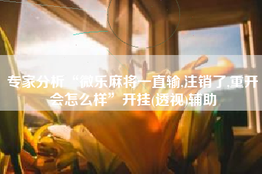 专家分析“微乐麻将一直输,注销了,重开会怎么样”开挂(透视)辅助