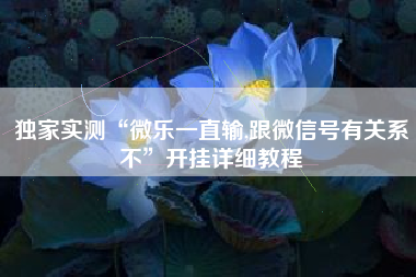 独家实测“微乐一直输,跟微信号有关系不”开挂详细教程