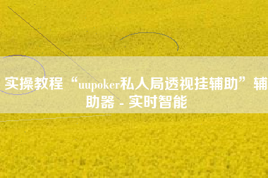 实操教程“uupoker私人局透视挂辅助”辅助器 - 实时智能