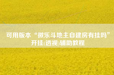 可用版本“微乐斗地主自建房有挂吗	”开挂(透视)辅助教程