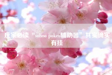 玩家必读“sohoo poker辅助器	”其实确实有挂