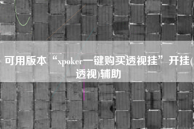 可用版本“xpoker一键购买透视挂”开挂(透视)辅助