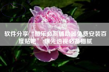 软件分享“微乐必赢辅助器免费安装百度贴吧”(曝光透视必备猫腻