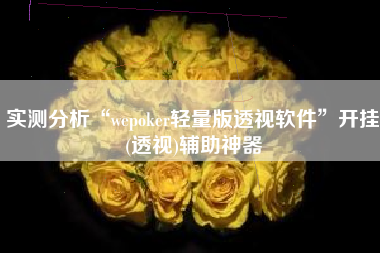 实测分析“wepoker轻量版透视软件”开挂(透视)辅助神器
