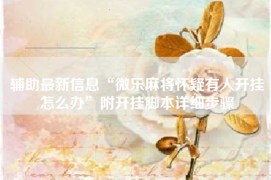 辅助最新信息“微乐麻将怀疑有人开挂怎么办	”附开挂脚本详细步骤