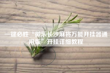一键必胜“微乐长沙麻将万能开挂器通用版”开挂详细教程