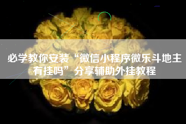 必学教你安装“微信小程序微乐斗地主有挂吗”分享辅助外挂教程