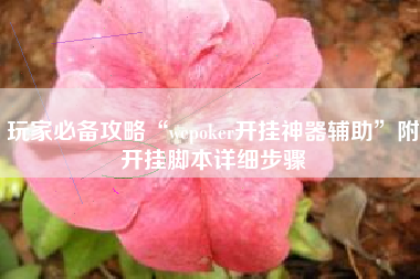 玩家必备攻略“wepoker开挂神器辅助”附开挂脚本详细步骤