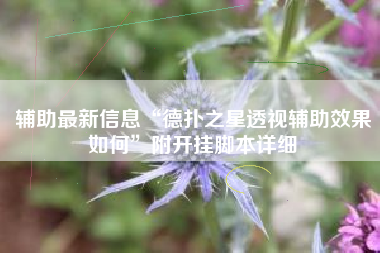 辅助最新信息“德扑之星透视辅助效果如何”附开挂脚本详细