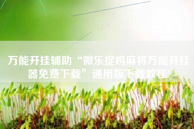 万能开挂辅助“微乐捉鸡麻将万能开挂器免费下载	”通用版下载教程!