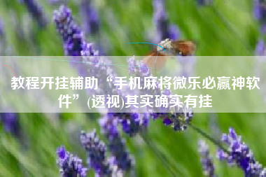 教程开挂辅助“手机麻将微乐必赢神软件	”(透视)其实确实有挂