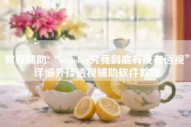 教程辅助!“wepoker究竟到底有没有透视”详细外挂透视辅助软件教程