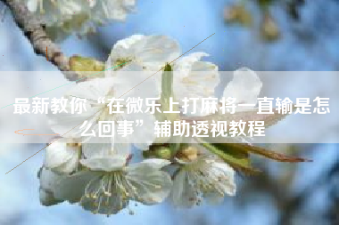 最新教你“在微乐上打麻将一直输是怎么回事	”辅助透视教程