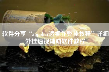 软件分享“appoker透视作弊挂教程”详细外挂透视辅助软件教程